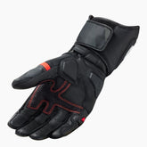 Guanti League 2, un guanto in pelle con protezioni rigide. Colore Nero-Rosso Neon. Di REV'IT!.